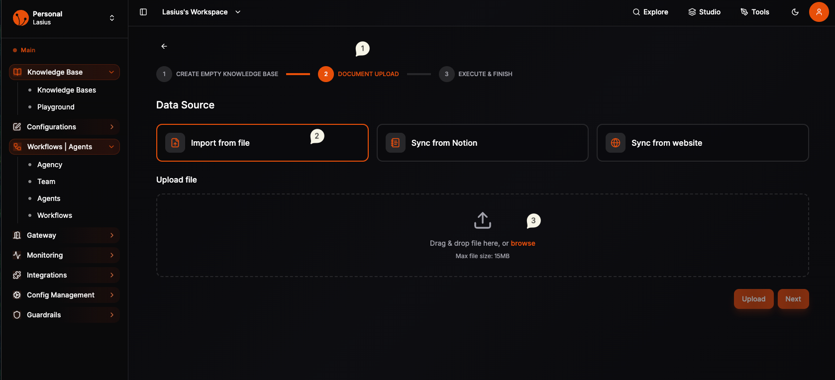 Knowledge Create files add