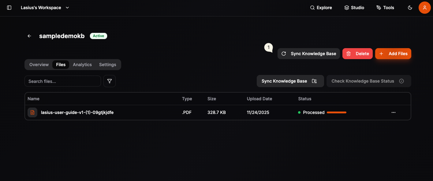 Knowledge Finish Sync